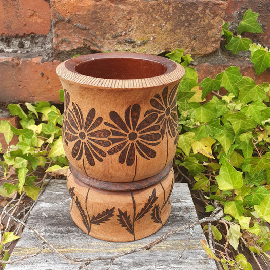 Wooden Daisy Vase