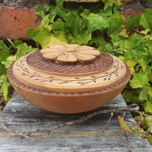 Hand Carved Flower Bowl