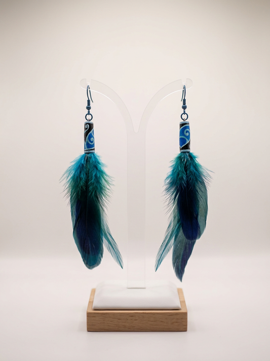 Feather Earrings (Kōwhaiwhai)