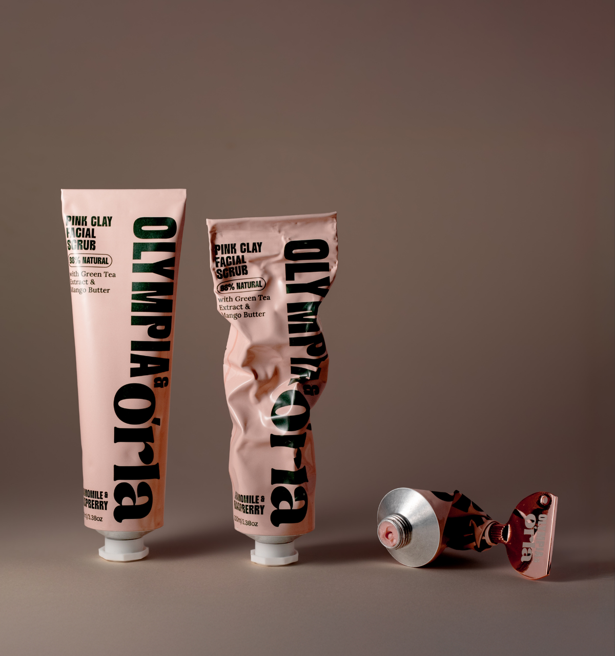 Pink Clay Face Scrub (2-in-1 Gentle Exfoliating Mask for Radiant, Balanced Skin) by Olympia & Órla