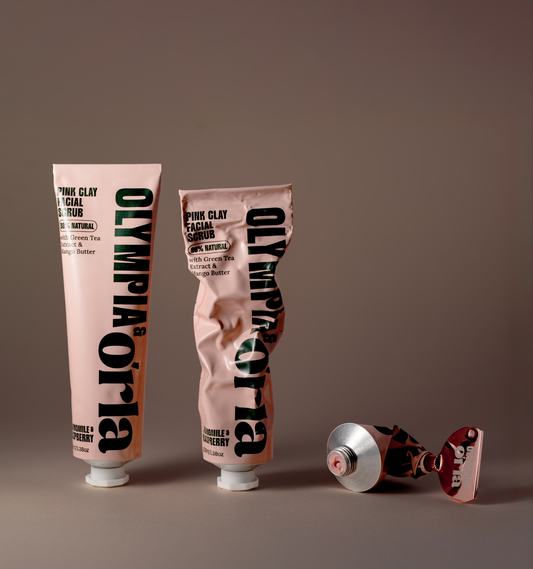 Pink Clay Face Scrub (2-in-1 Gentle Exfoliating Mask for Radiant, Balanced Skin) by Olympia & Órla