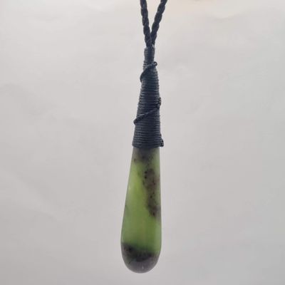 NZ Greenstone Large Pounamu Roimata Pendant RTD 30
